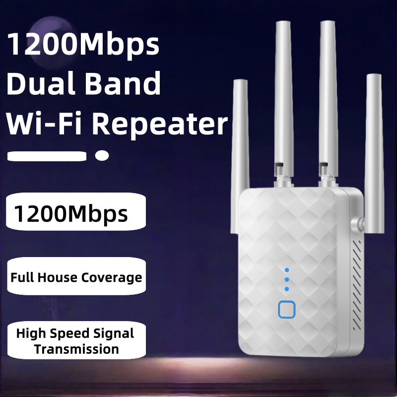 Home Security Outdoor - 1200Mbps 듀얼 밴드 WiFi 리피터 2.4G/5GHz