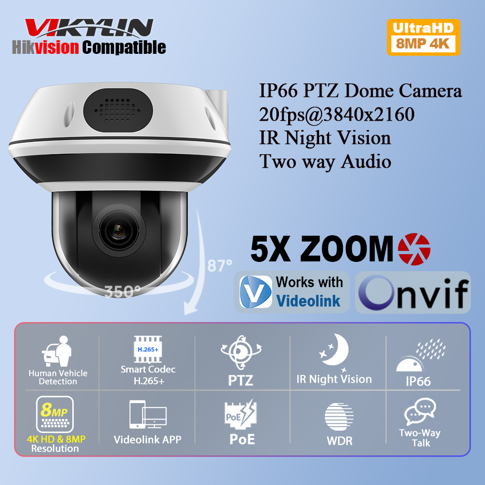 Home Security Online - Vikylin 8MP 돔 PTZ 5X 줌