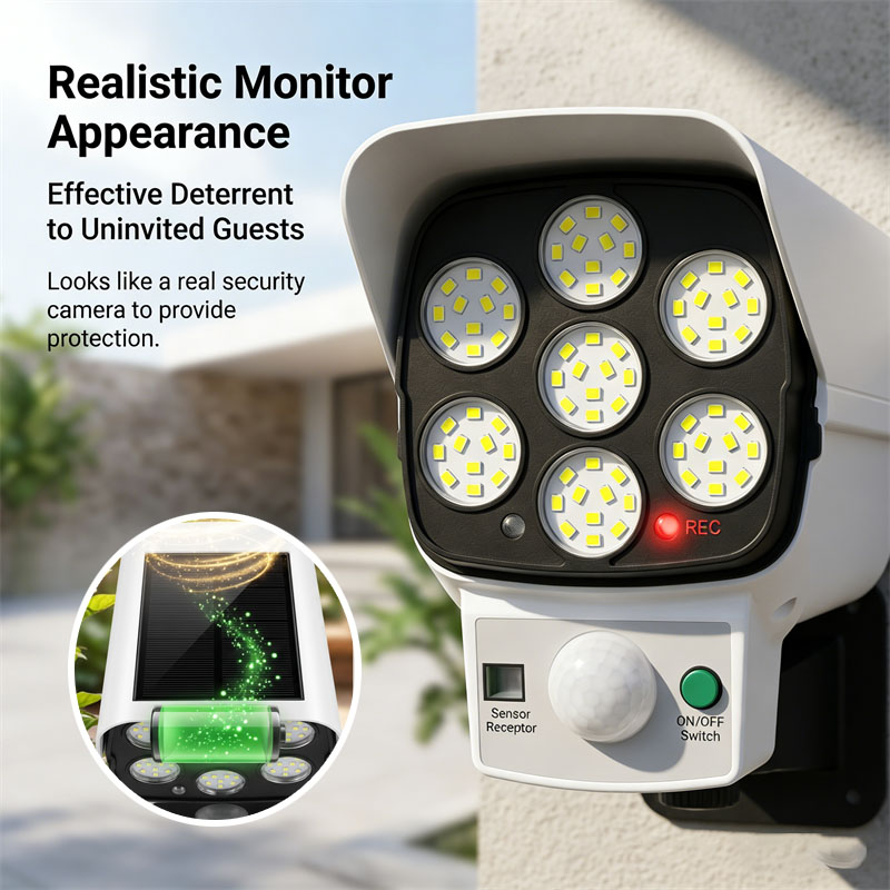 Home Security Beams - 태양광 모션센서 LED 투광등이 있는 가짜