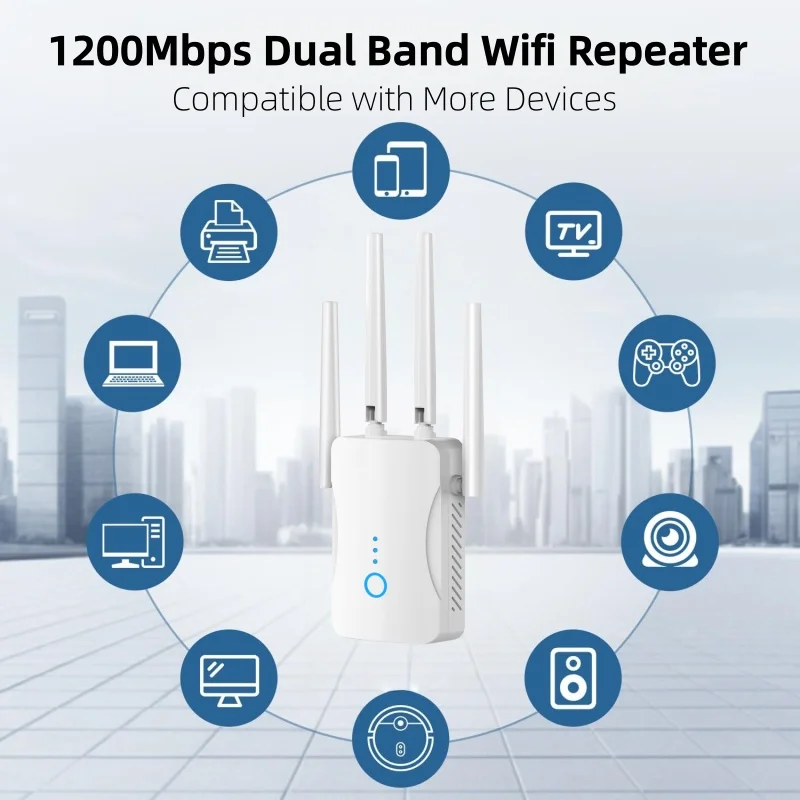 Home Security Outdoor - 1200Mbps 듀얼 밴드 WiFi 리피터 무선