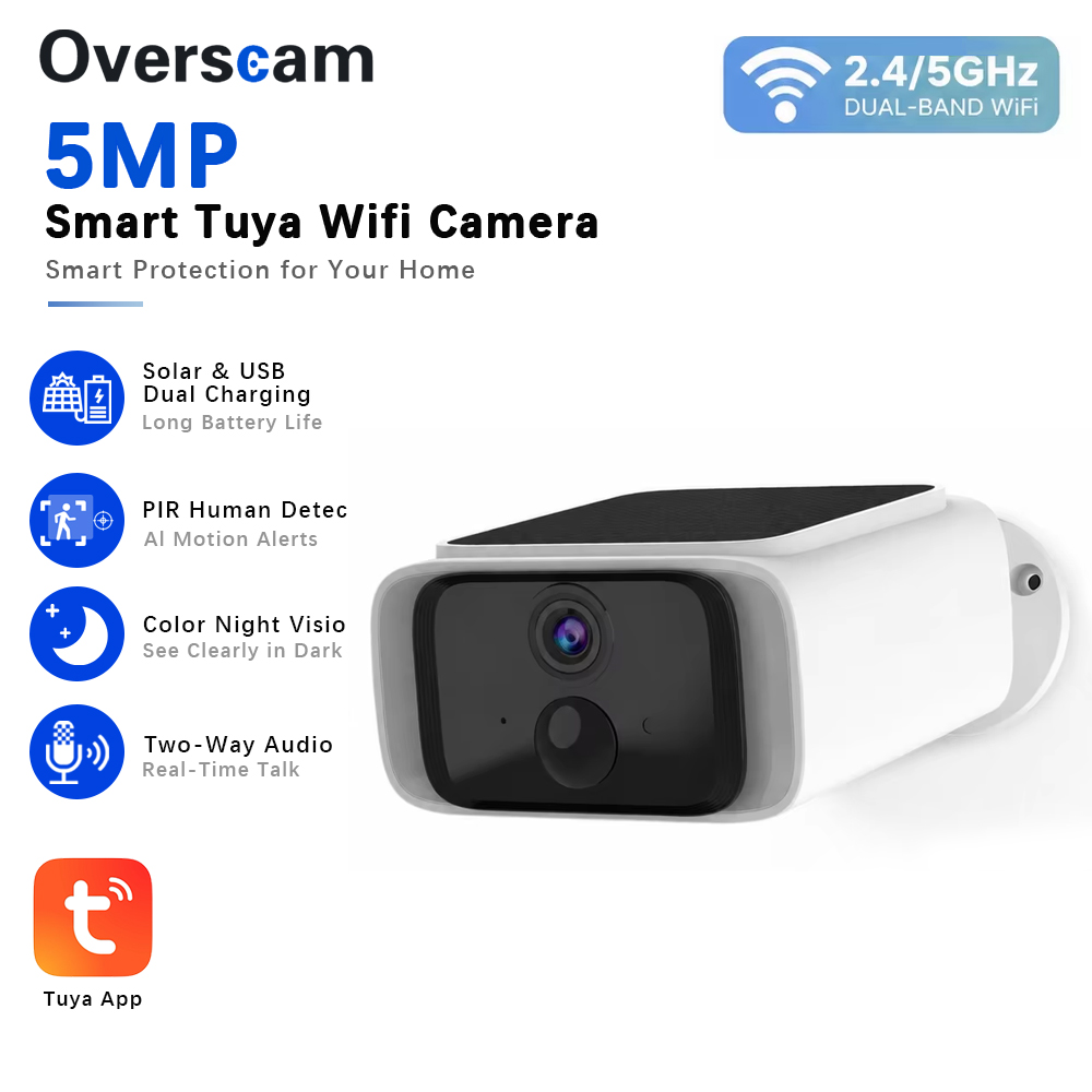Home Security Services - Tuya 5MP 태양광 보안 카메라 가정용