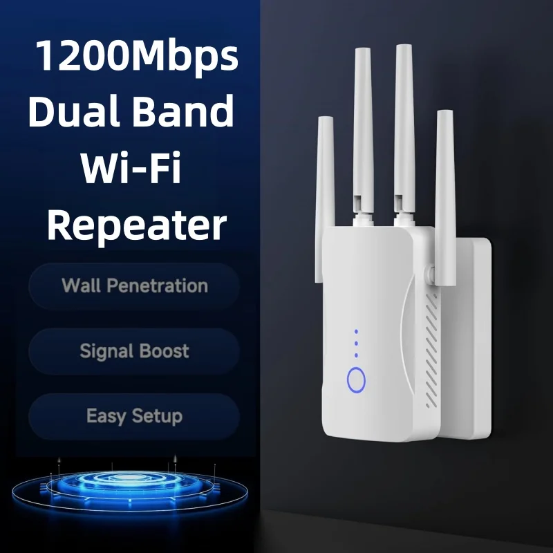 Home Security Outdoor - 2.4G/5GHz 듀얼 밴드 와이파이 리피터 1200Mbps