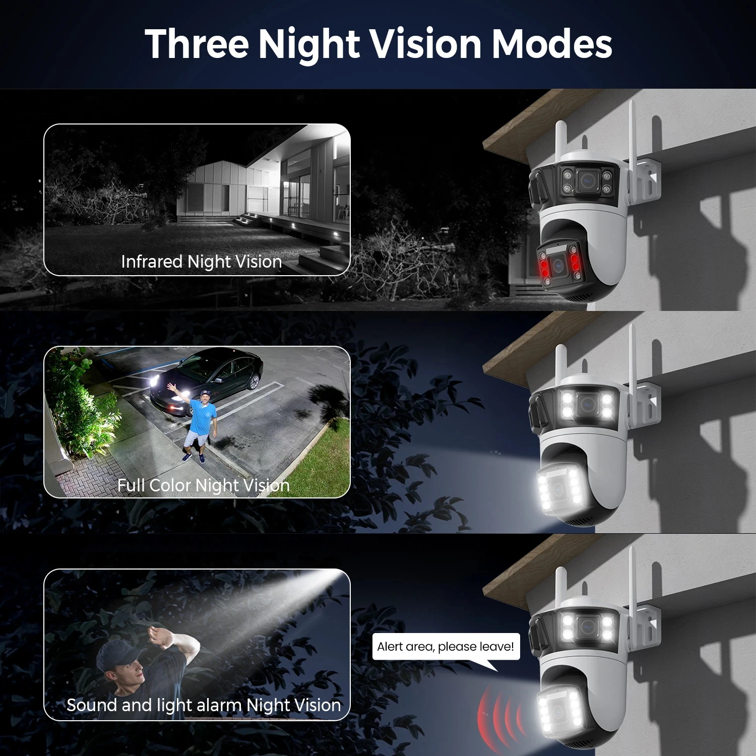 6K 12MP HD 3렌즈 야외 카메라 보안 Wifi  - Home Security Ai 리뷰 및 가격