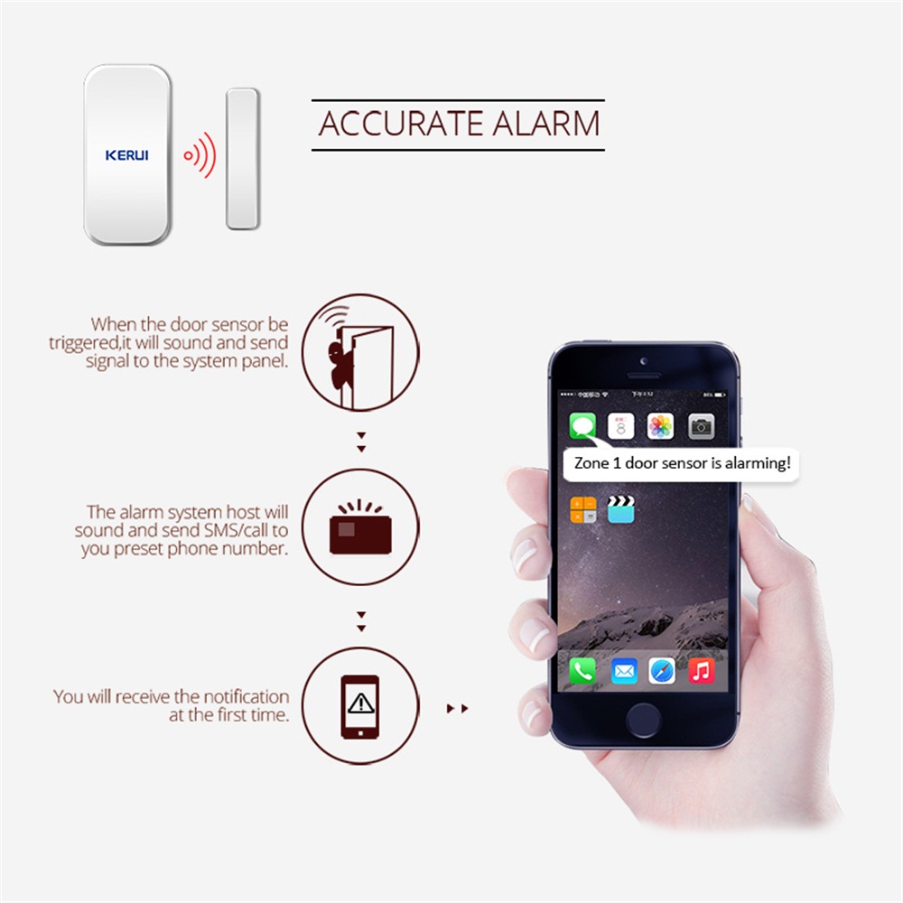 KERUI D035 433MHz 무선 창문 자석 센서  - Sim Gsm Alarm 리뷰 및 가격