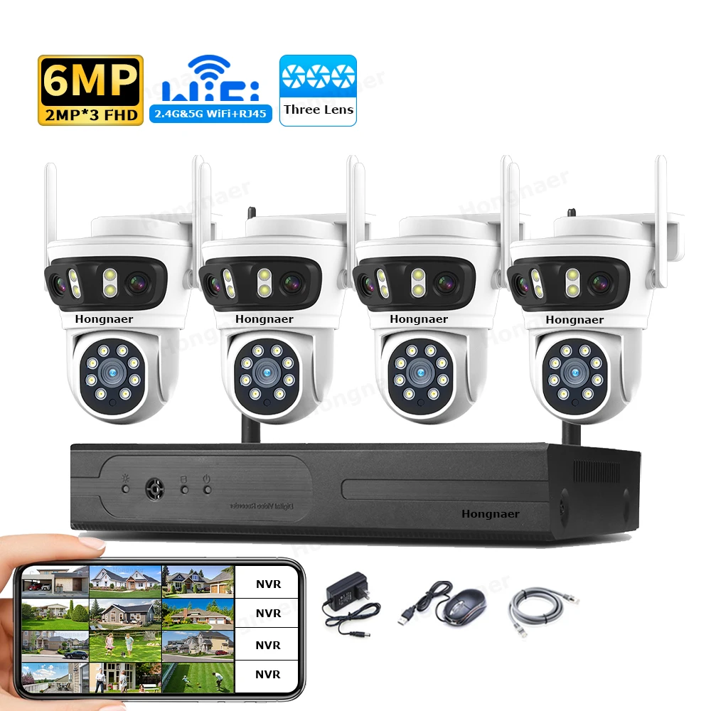 2026 홍나르 6MP 4채널 3렌즈 2.4G 5G W - Home Security Camera System 리뷰 및 가격