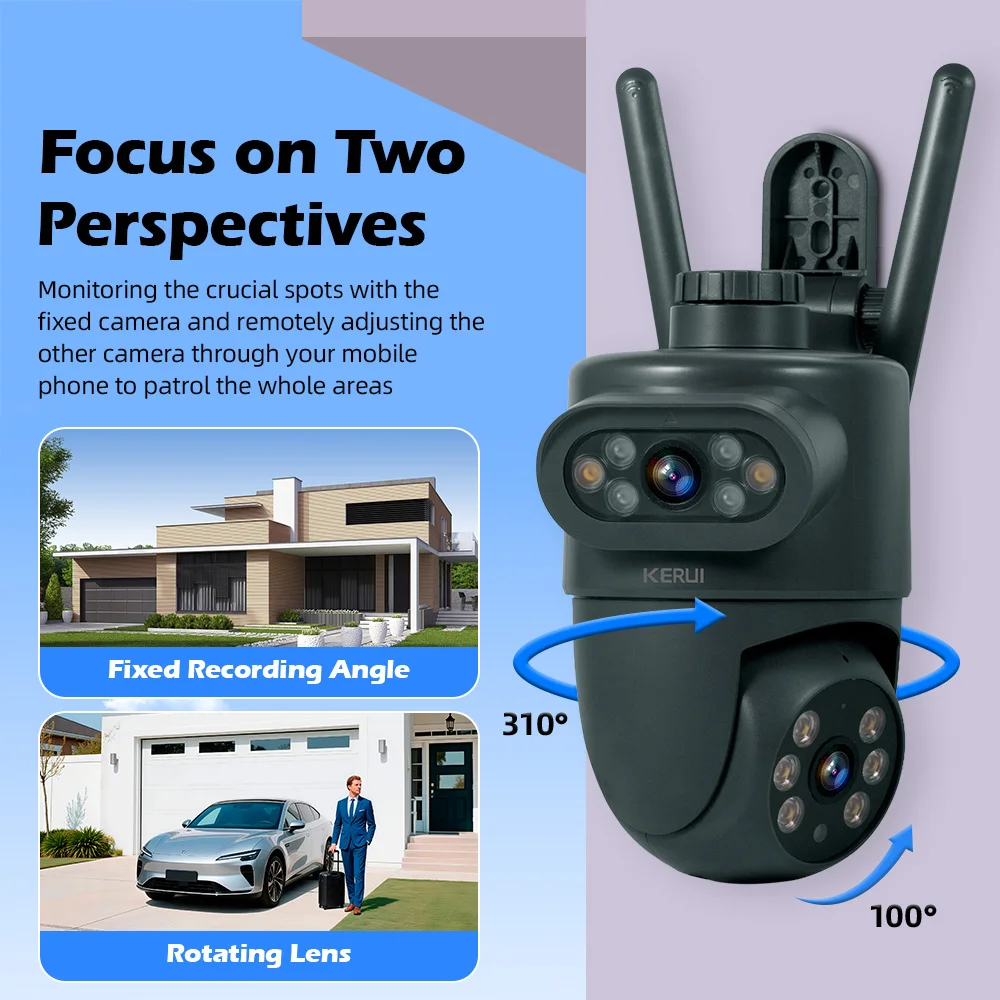 KERUI 야외 10MP 5K HD 듀얼 렌즈 WiFi - Home Security Beams 리뷰 및 가격