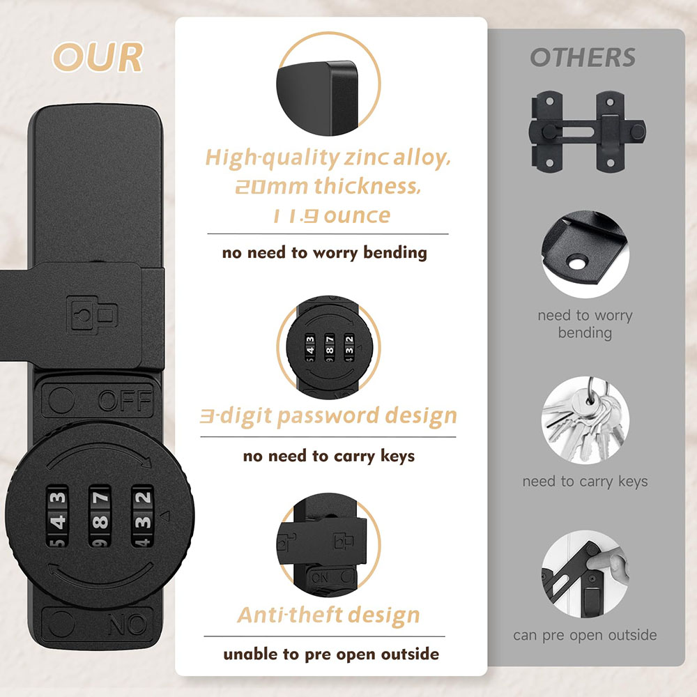 보안 헛간 문 잠금 장치 3자리 조합 잠금 장치 가정용 - Home Security Locks For Doors 리뷰 및 가격