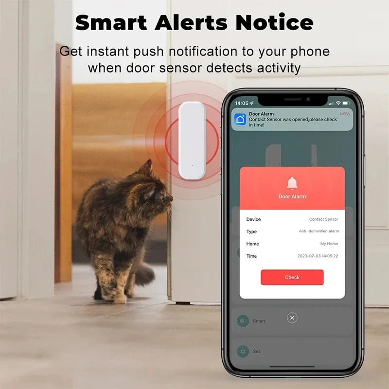 Tuya WiFi 스마트 도어 윈도우 센서 개폐 감지기 - Sim Gsm Alarm 리뷰 및 가격
