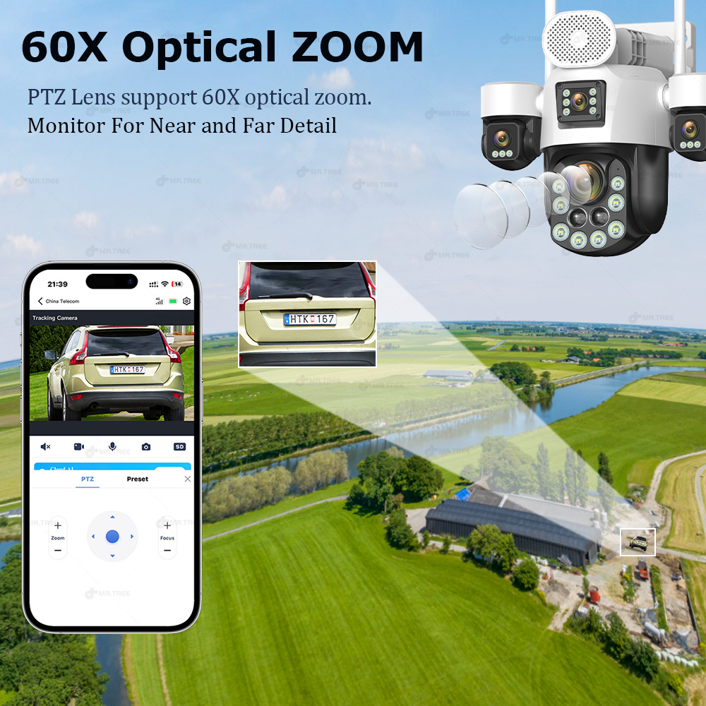 AOV 4렌즈 야외 감시용 태양광 카메라 20MP 4G - Home Security Services 리뷰 및 가격