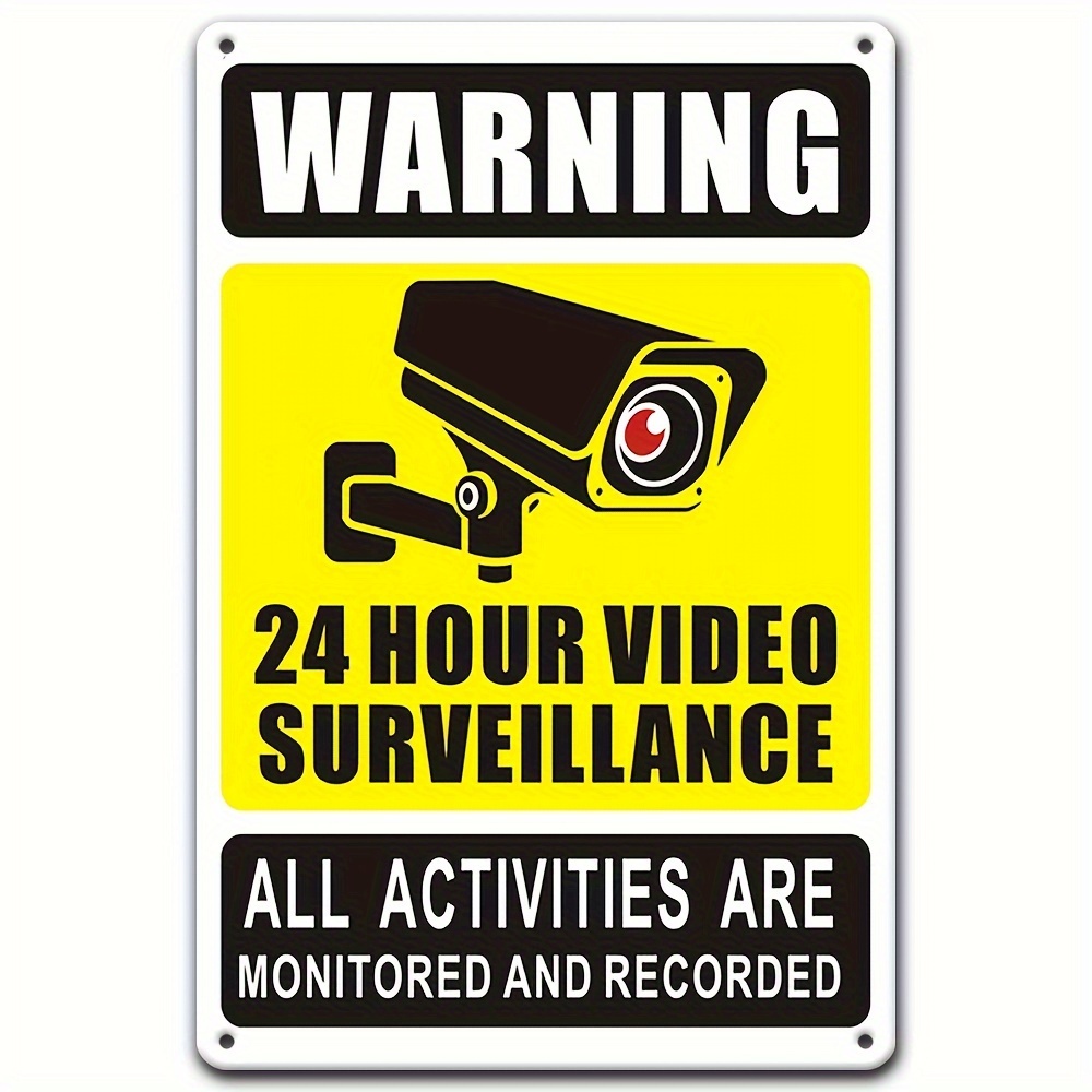 24시간 영상 감시 경고 표지판 - 보안 카메라 아이콘 - Home Security Services 리뷰 및 가격