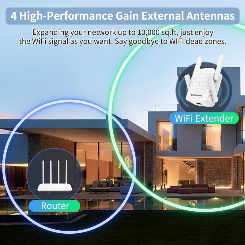 1200Mbps 무선 Wifi 익스텐더 Wifi 리피터 - Home Security Outdoor 리뷰 및 가격