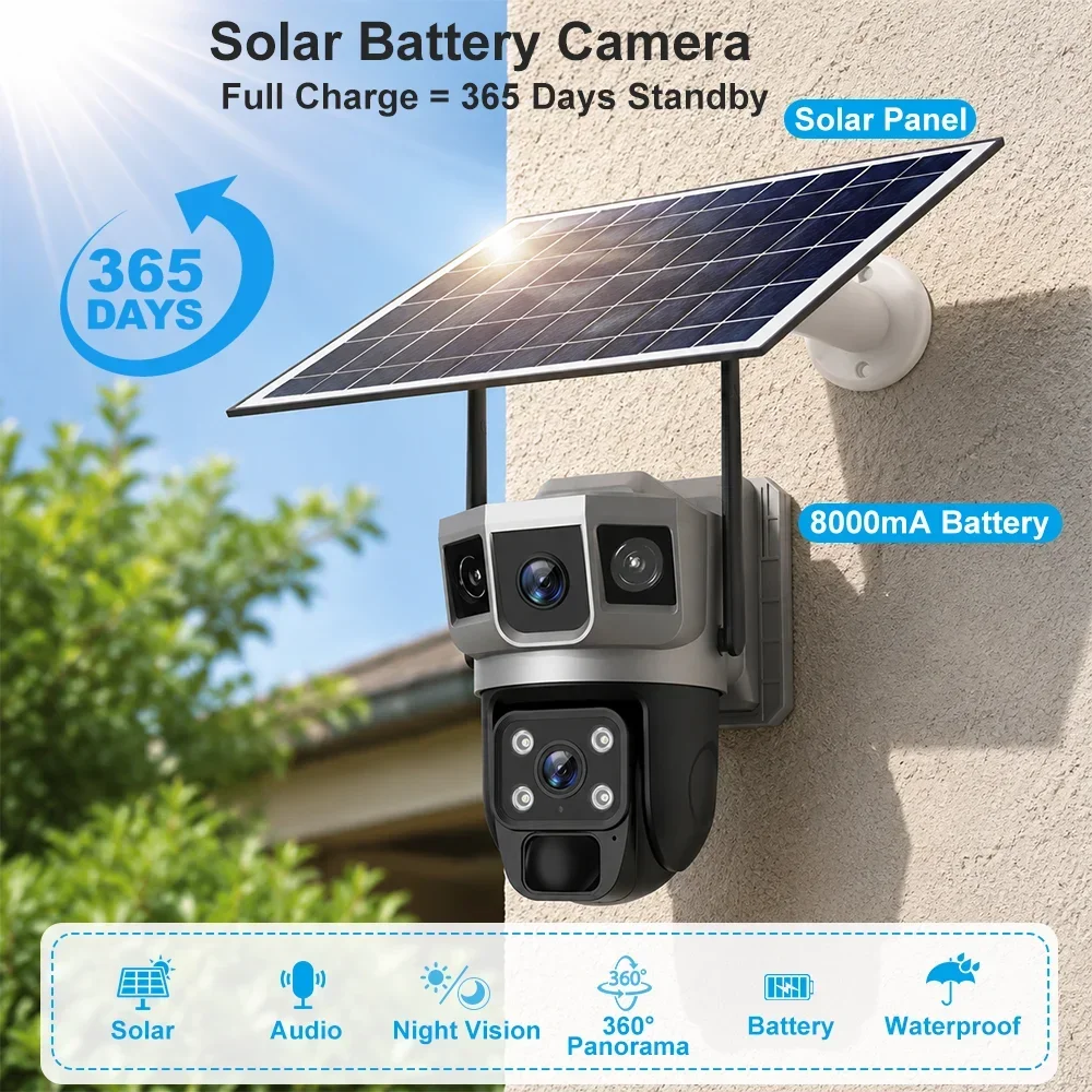 V380 4K 3화면 4G 카메라 태양광 배터리 PIR - Home Security Services 리뷰 및 가격