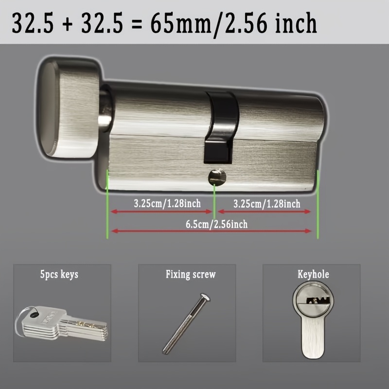1Pc 유럽 표준형 전체 구리 도난 방지 잠금 실린더, - Home Security Services 리뷰 및 가격
